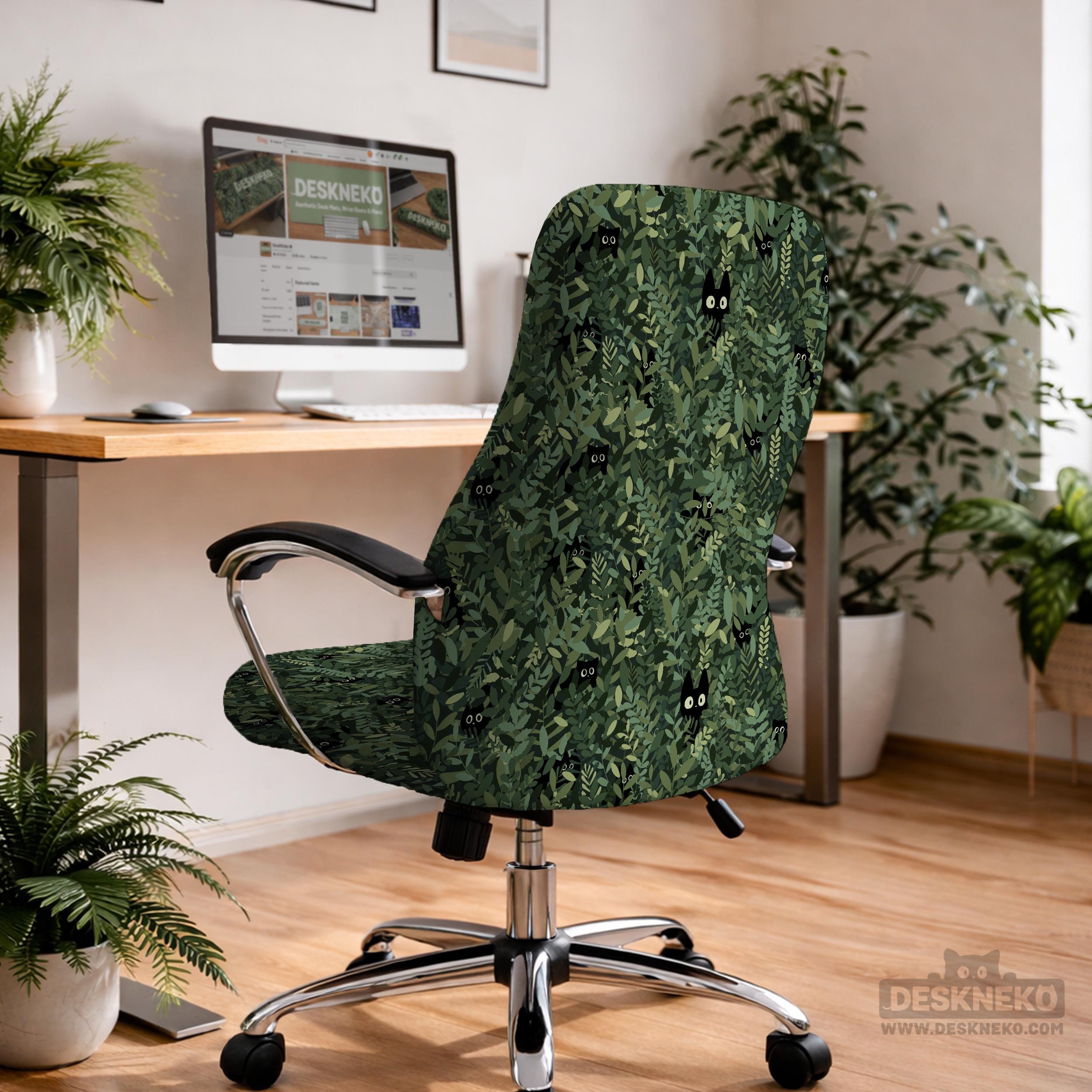 Green Botanical Chair Cover image 3