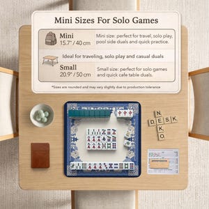Blue White Floral Mahjong Mat, Chinoiserie Hydrangea Pagoda Tabletop Cover, Elegant Hostess Gift, Lotus Square Game Surface Decor Home image 8