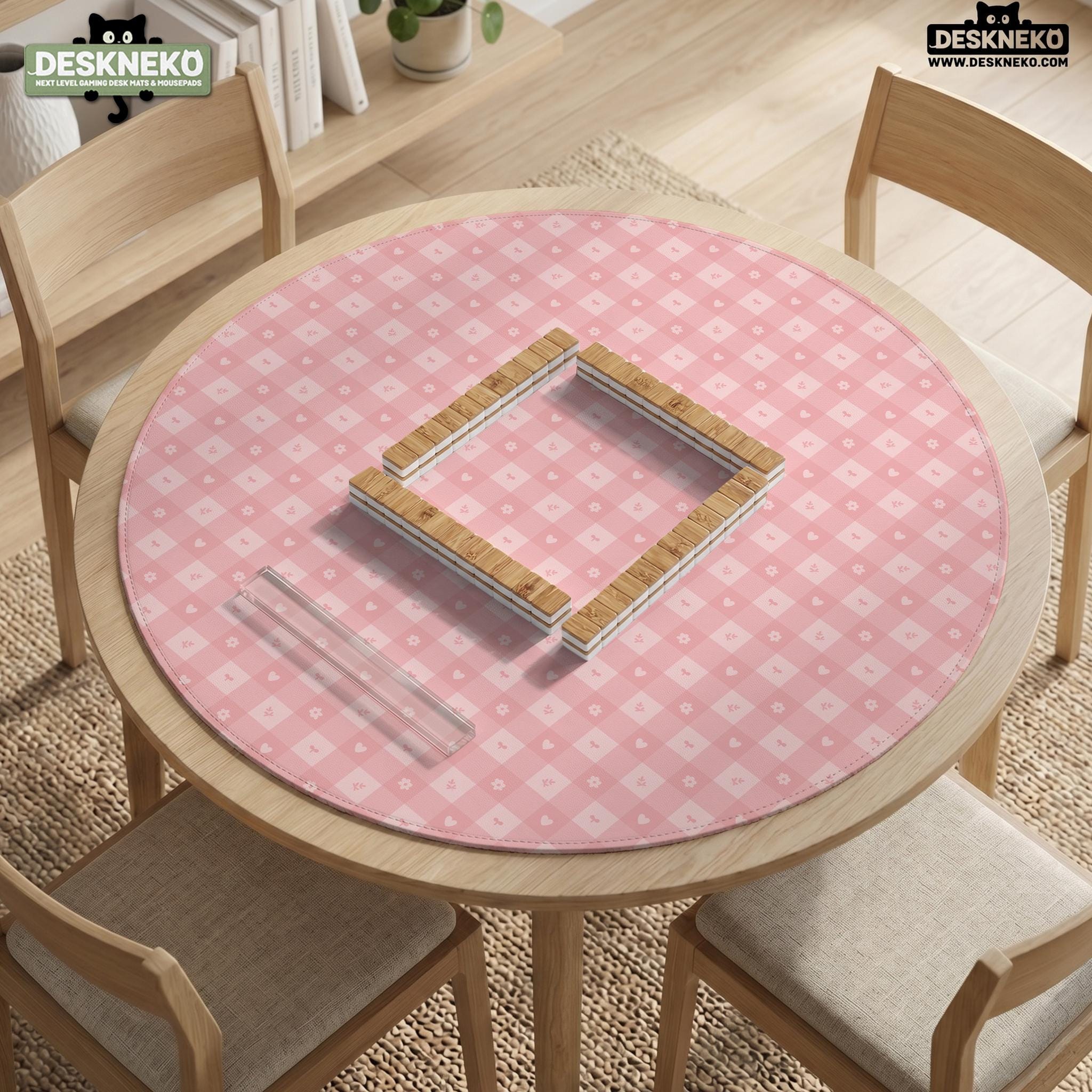 Pink Gingham Mahjong Mat image 3