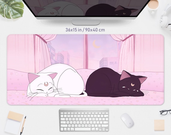 Cute Cat Mouse Pads Kawaii Anime XXL Gaming Large Mouse Pad - View #4