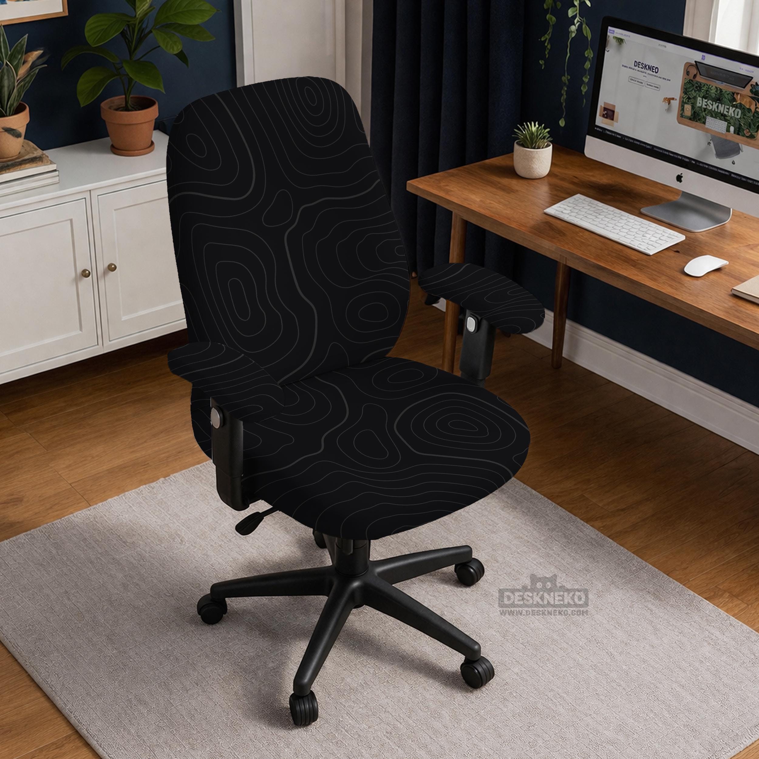 Black Line Art Chair Cover image 3