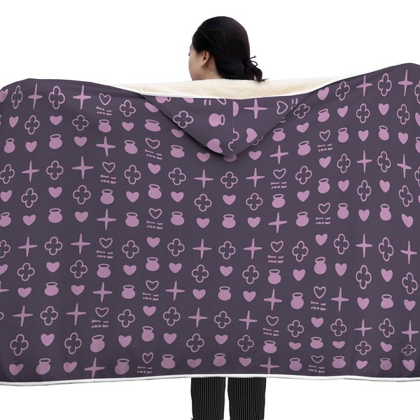 Ninomae Ina'nis Hooded Blanket | All over print fleece hoodie cloak | Hololive Tentacle Ina Inanis Pattern | Holomyth English Vtuber cosplay