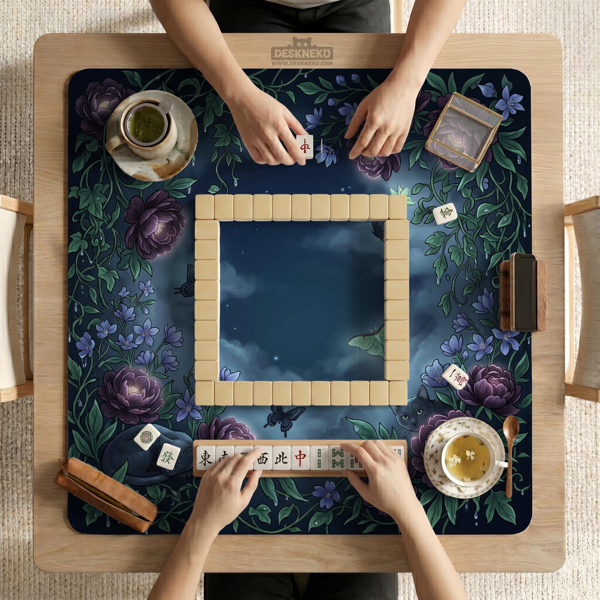 Midnight Peony Mahjong Mat image 4