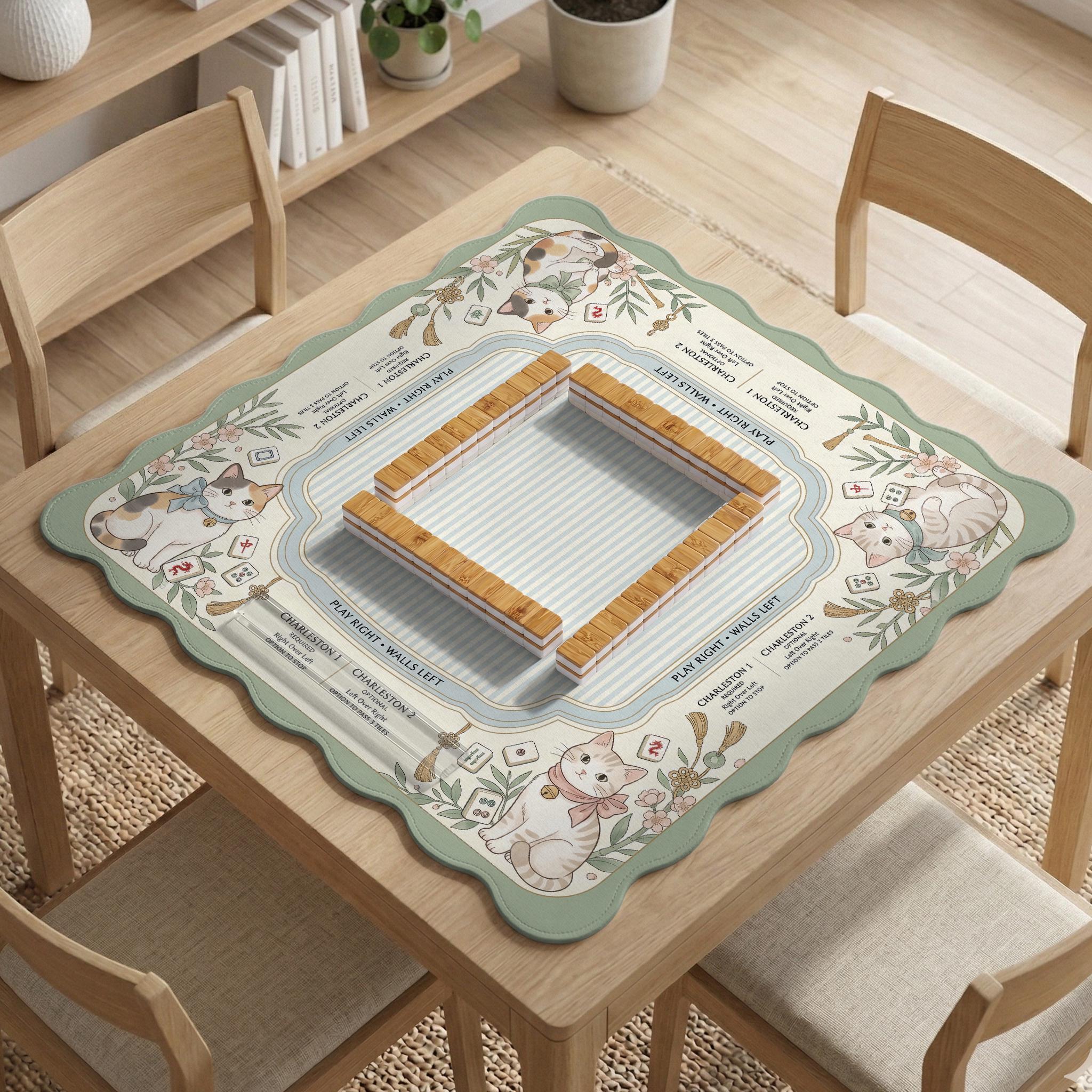 Pastel Cat Mahjong Mat image 3