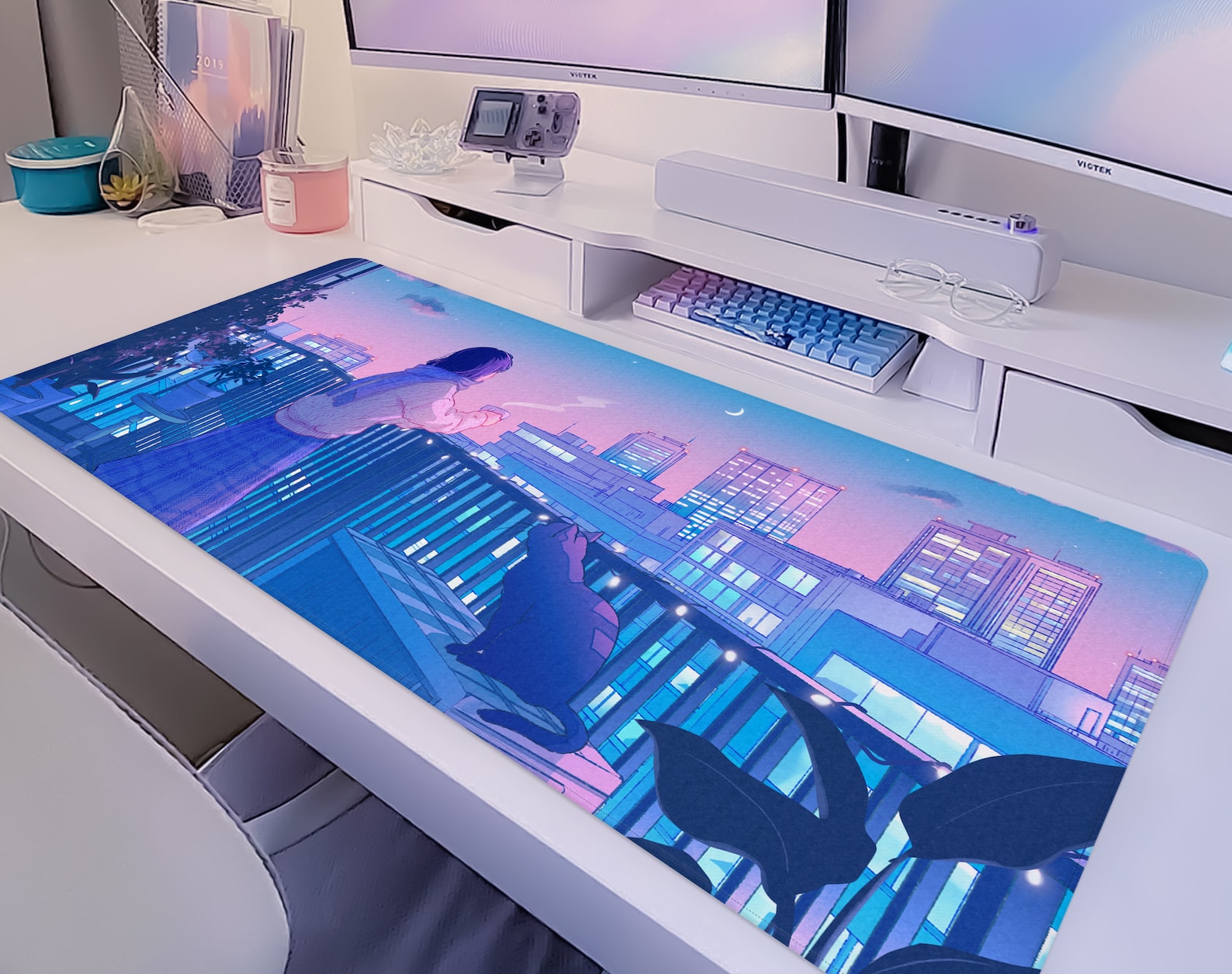 Lofi Anime Deskmat Cute Kawaii Mousepad Japanese Desk Mat Etsy UK