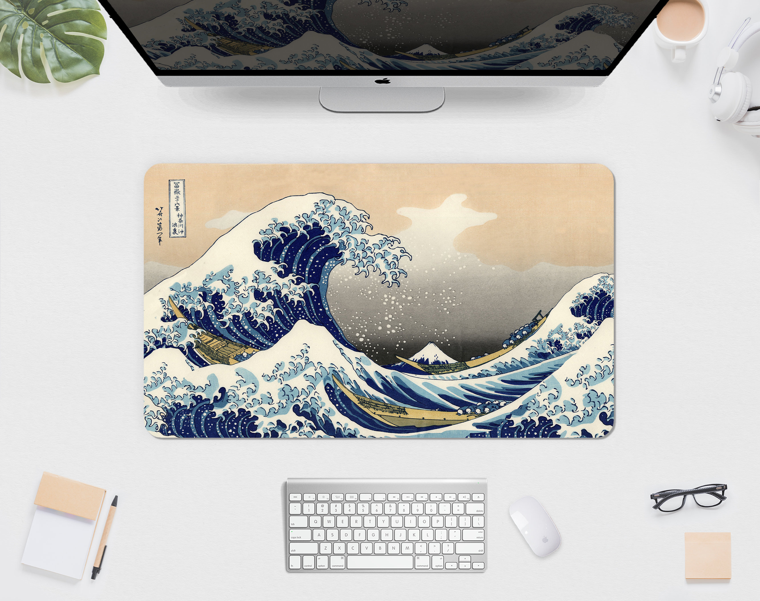 Japanese Desk Mat Hokusai Mousepad Great Wave Kanagawa, Views of