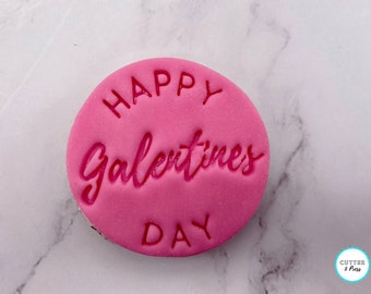 Happy Galentine's Day Cookie Embosser Stempel | 3D gedruckte Kekspresse | Geschenk für beste Freundin | Februar
