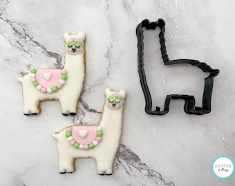 Cortador de Biscoitos em Formato de Lhama | Cortador de Biscoitos Impresso em 3D, Seguro para Alimentos | Ideal para Festas de Aniversário Infantis | Presente Divertido com Tema de Animais