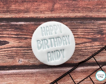 Personalisierter alles Gute zum Geburtstag-Plätzchen Prägestempel | Benutzerdefinierter Name | 3D Gedruckt | Geburtstags-Backgeschenk