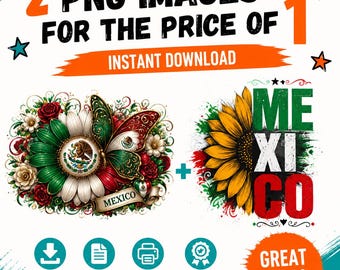 Mexico Sunflower PNG | Mexican Flag Floral DTF Transfer (Digital Download)