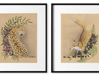 Leopard and Fox Print Set