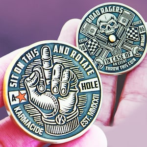 Rude Spinning Middle Finger Coin Adult Gift, Funny NSFW Toy, Offensive Gag Gift for Coworker, Sarcastic Pocket Coin for Him, Road Rage Gift