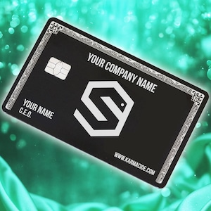 Customized Company Metal Black Credit Card, Stainless Steel Business Card with Your Logo, Engraved Luxury Card,  Unique Gift for Him or Her