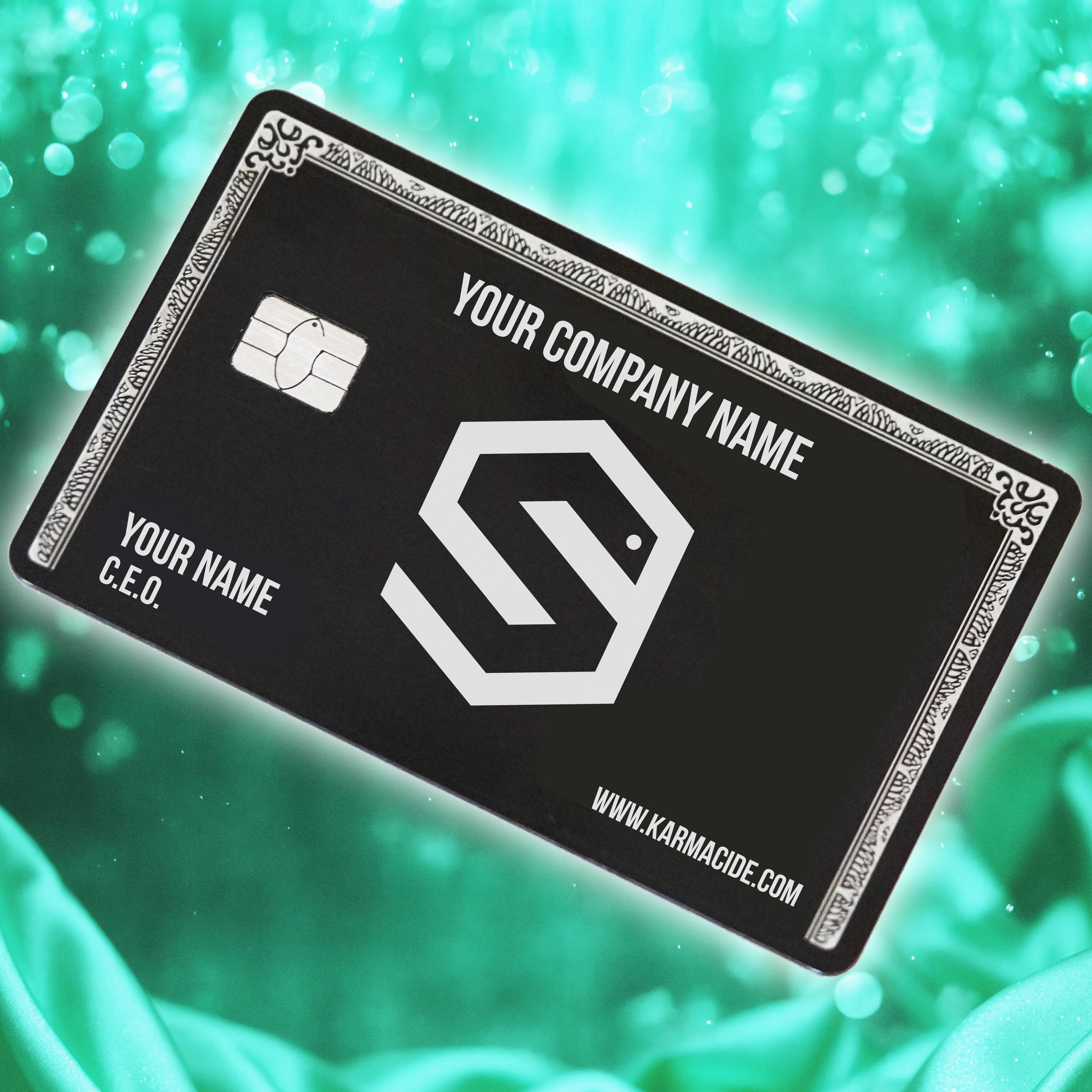 Custom Engraved Black Metal Card: Stainless Steel Credit Card Style - Etsy