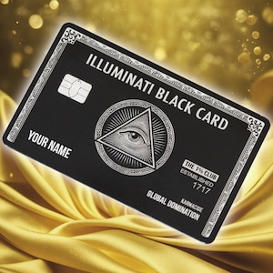Personalized Illuminati Metal Black Card, Custom Stainless Steel Credit Card Style, Engraved Luxury Card,  Unique Gift for Him or Her