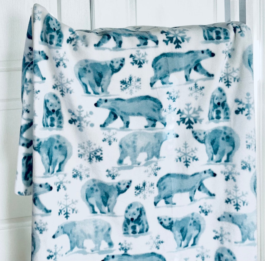 Polar Bears Fleece Throw Blanket Large 50x60 Plush Etsy