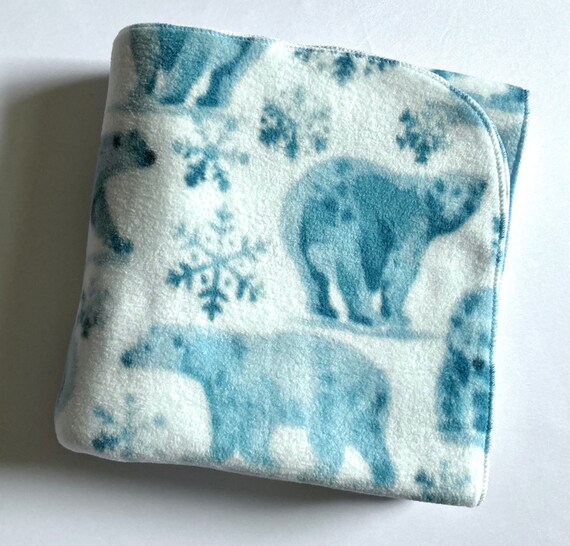 Polar Bears Fleece Receiving Blanket Swaddle XL 40x40 Bears Etsy