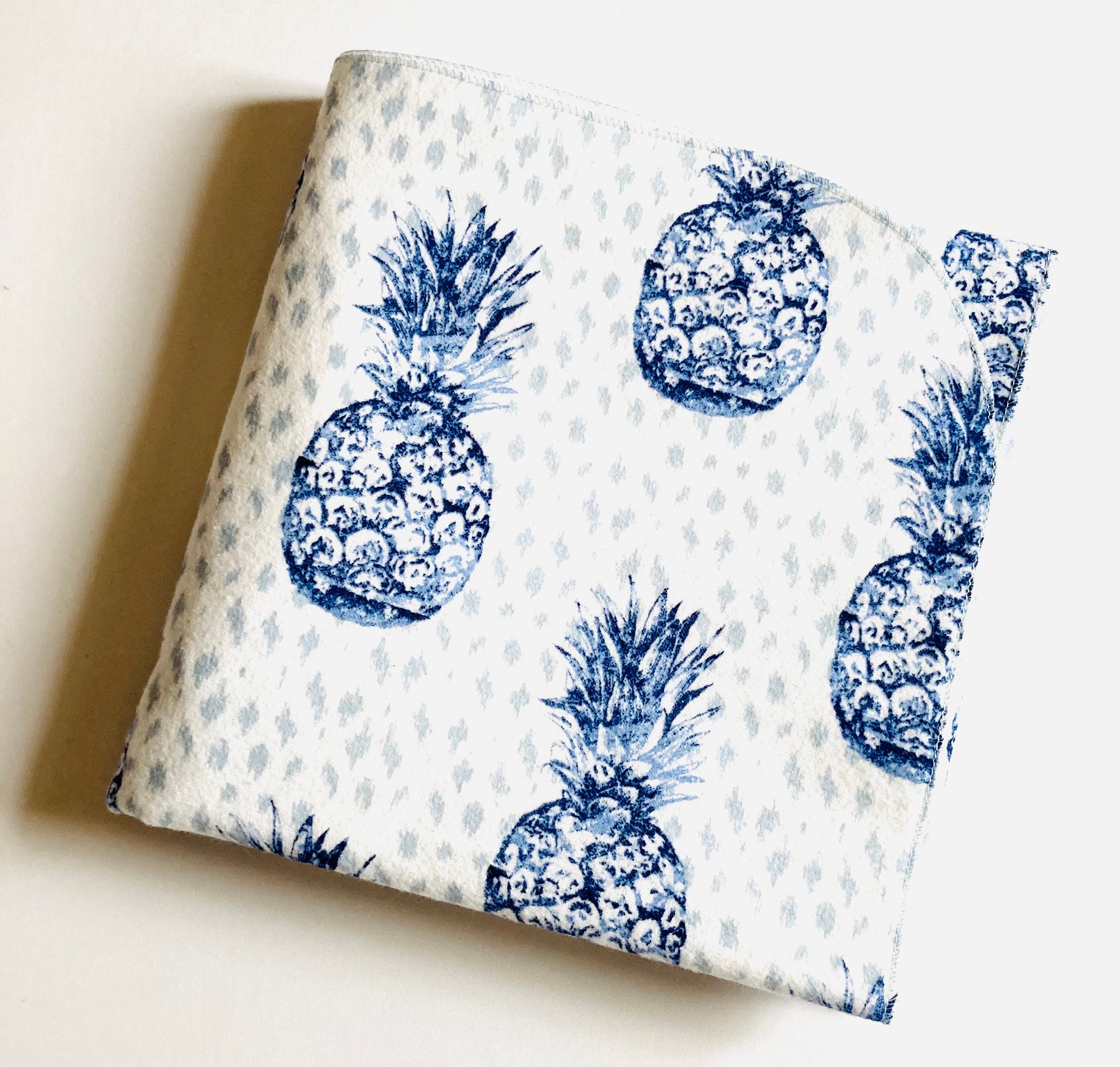 Receiving Blanket Blue Pineapplesflannel Swaddlelarge 40x40gender