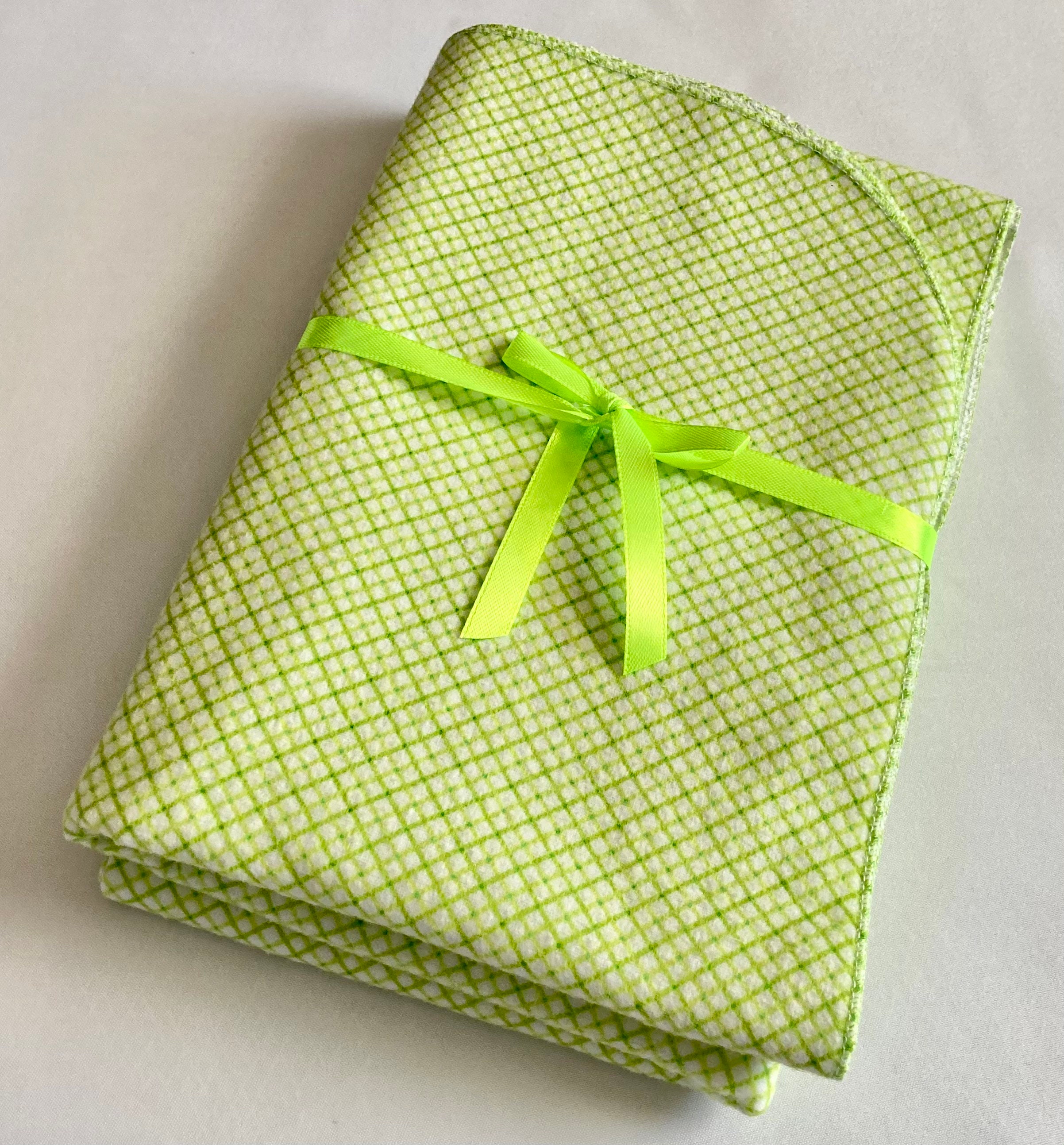 Receiving Blanketlattice Lime Greencotton Flannel Etsy UK