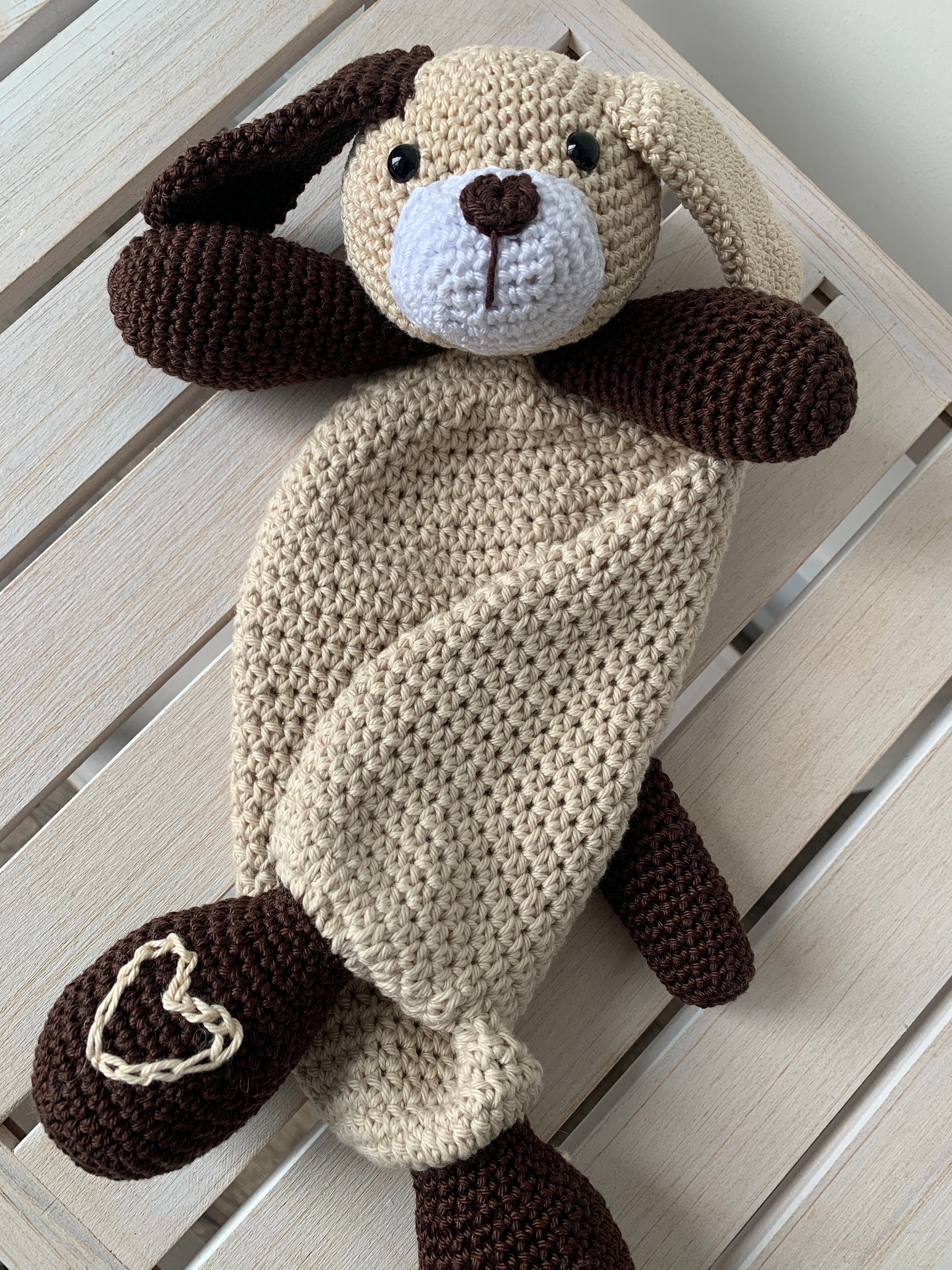 Crochet Security Blanket Puppy / Animal Lovey / Comforter for | Etsy