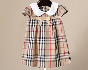 blue plaid baby dress