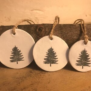 Handmade Clay Christmas Tree Bauble: Rustic Winter Ornament