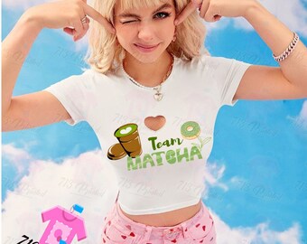 Heart Cut Out Crop Tee Team Matcha