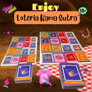 Loteria Kama Sutra, Kama Sutra Bingo 54 Positionen Karten wasserfest