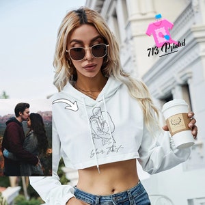 Watercolor drawstring crop hoodie shop