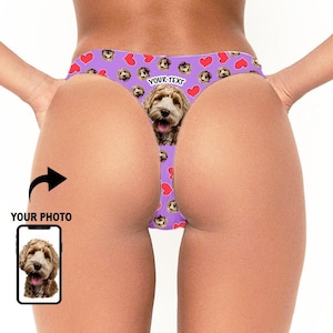 Photo  Custom Personalized Thong Panties   With Your Words Custom Printed Sexy Fun Funny Customized Panties  Lingerie
