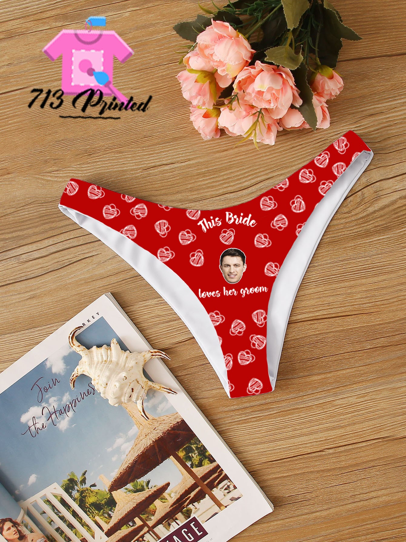 Photo Personalized Underware Thong Panties With Your Words Customized  Printed Sexy Fun Funny Panties Lingerie Wife Gift