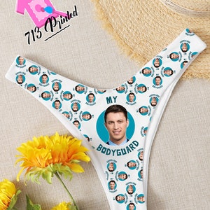 Photo Bodyguard Custom Personalized Thong Panties   With Your Words Custom Printed Sexy Fun Funny Customized Panties  Lingerie