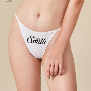 Custom Personalized Thong Panties   With Your Words Custom Printed Sexy Fun Funny Customized Panty Thong Lingerie
