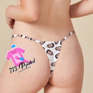 Photo  Custom Personalized Thong Panties   With Your Words Custom Printed Sexy Fun Funny Customized Panty Thong Lingerie
