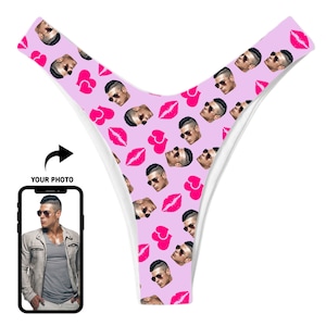 Photo  Custom Personalized Thong Panties   With Your Words Custom Printed Sexy Fun Funny Customized Panties  Lingerie
