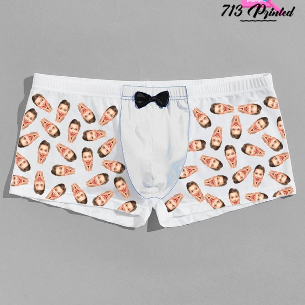 Personalized Boxers for Husband or Boyfriend, Custom Wedding Gift for Bridegroom, Print Face Photo Underwear, Popular Valentine's Gift