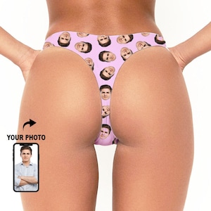 Photo Custom Personalized Thong Panties With Your Words Custom Printed Sexy Fun Funny Customized Panties Lingerie image 4