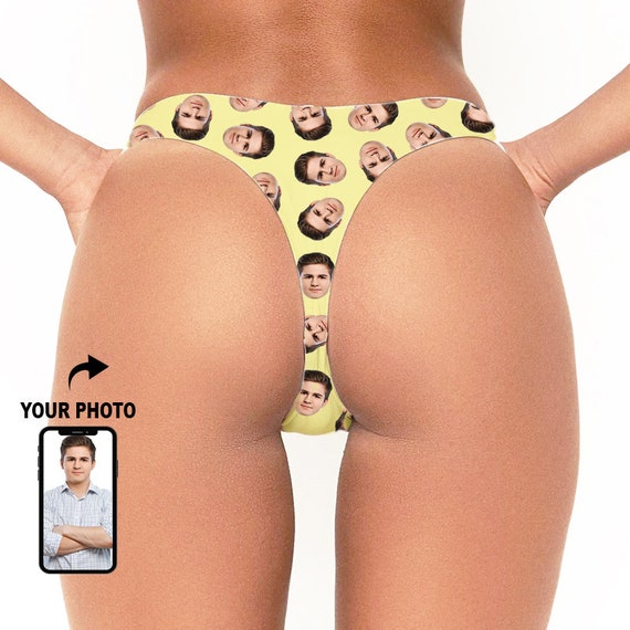 Photo Custom Personalized Thong Panties With Your Words Custom