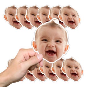 Custom FACE Sticker | Upload Any Image of Your Friends Face | Sticker funny gift 3 sizes