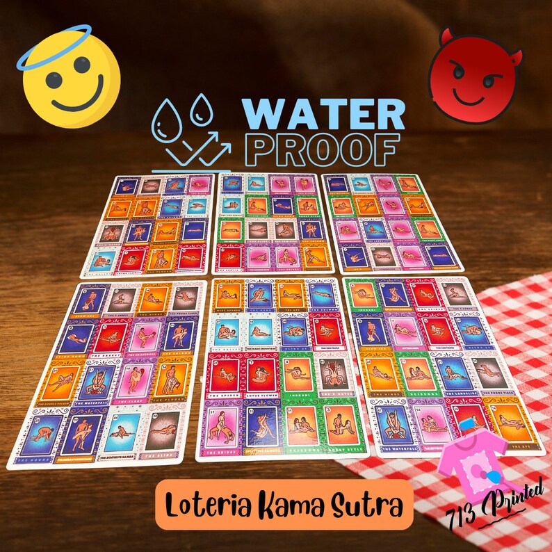 Loteria Kama Sutra Kama Sutra Bingo 54 Positions Cards Water - Etsy