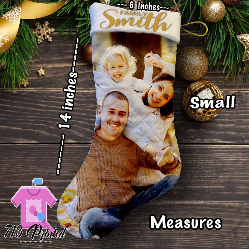 Personalized Photo Name Christmas Stockings Custom Stockings Family Stockings  Stockings Christmas Stockings  Stocking