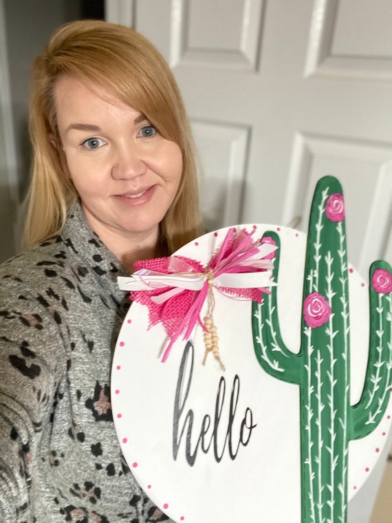 Saguaro Cactus Door Hanger, Hey There Succa Sign, Custom Desert Decor - Etsy