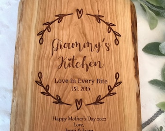 Personalized Mother's Day Cutting Board Gift | Custom Engraved Cutting Board Gift for Mom or Grandmom | Mother's Day Gift Idea