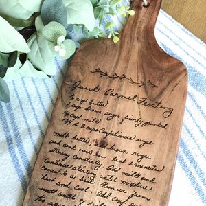 Handwritten Recipe Engraved on Cutting Board | Personalized Cutting Board | Custom Mother's Day Gift