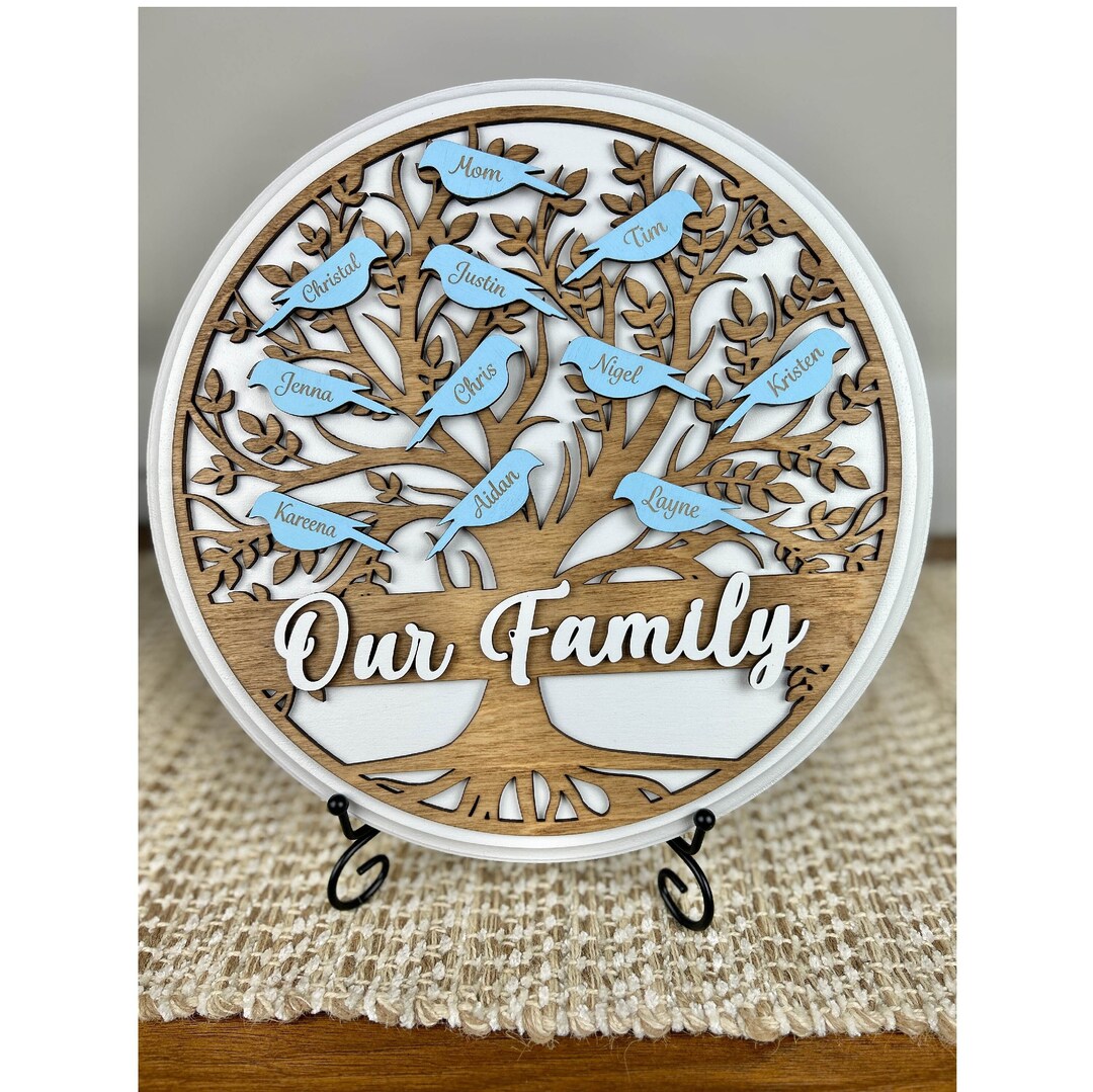 Personalized Family Tree Wood Sign Gift for Mother's Day, Custom Family ...