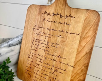 Engraved Recipe Cutting Board | Handwritten Recipe Cutting Board | Custom Cutting Board with Your Recipe