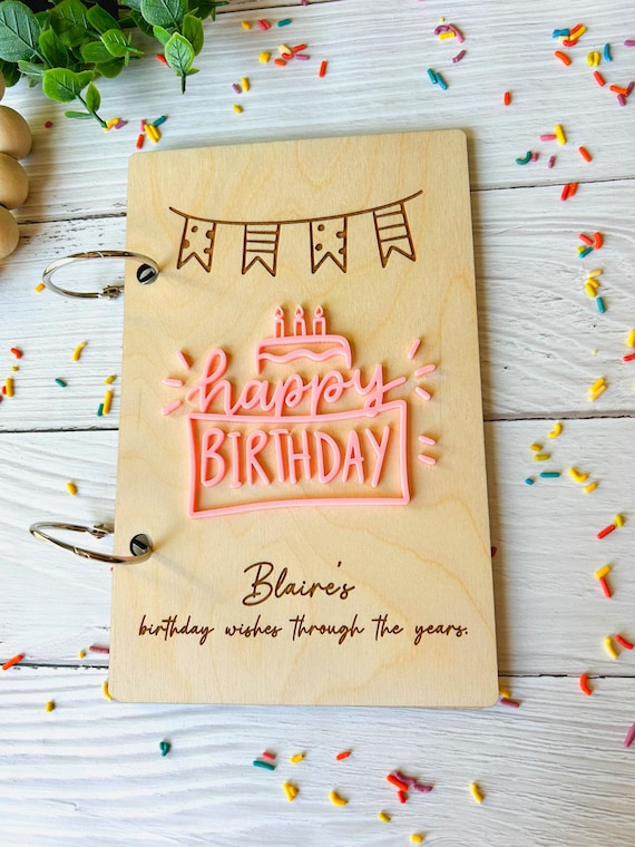 birthday card binder Wooden Birthday Card Keeper, Personalized Birthday Card Binder, Custom  Birthday Card Saver
