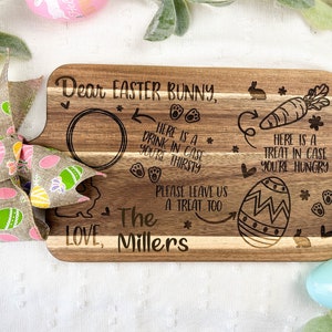 Personalized Easter Bunny Cutting Board | Engraved Easter Cutting Board | Treat for Easter Bunny Plate | Easter Gift for Kids
