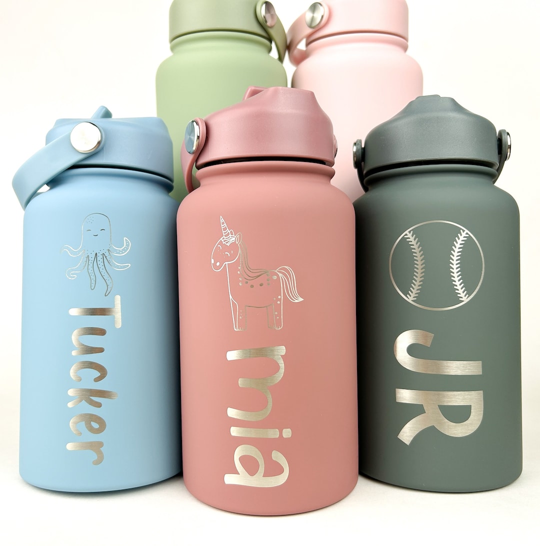 Kids Water Bottle Personalized Tumbler With Their Name and Optional ...