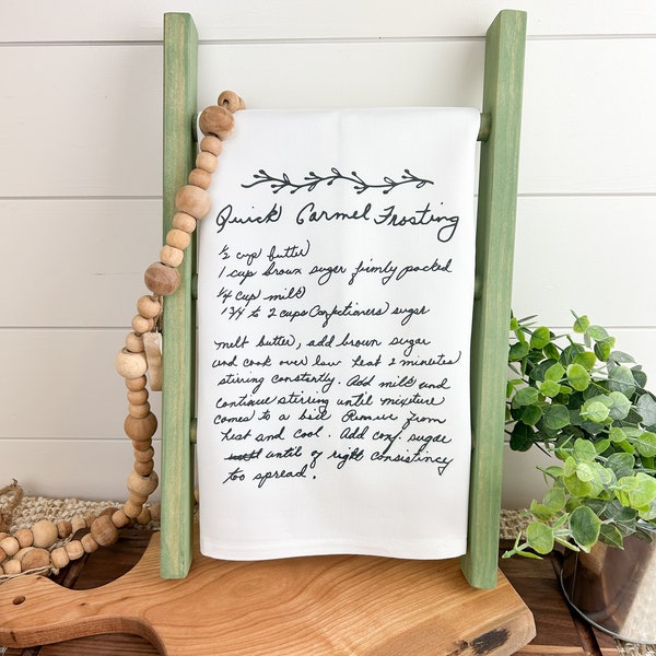 Handwritten Recipe Tea Towel | Recipe Kitchen Cloth | Original Handwriting Printed on Tea Towel | Unique Mother's Day Gift